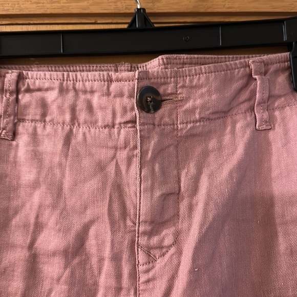 Level 99 Women’s Linen Cropped Wide Leg Pants Red Pink Size 28 - Picture 4 of 13
